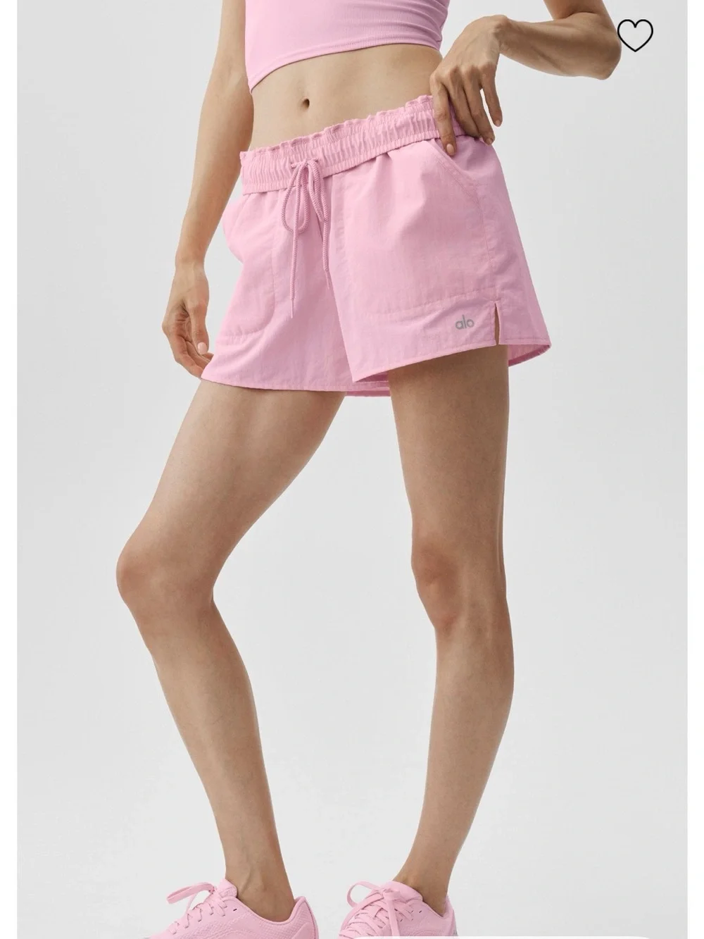 126. ALO Alumni Shorts in Pink Marshmallow